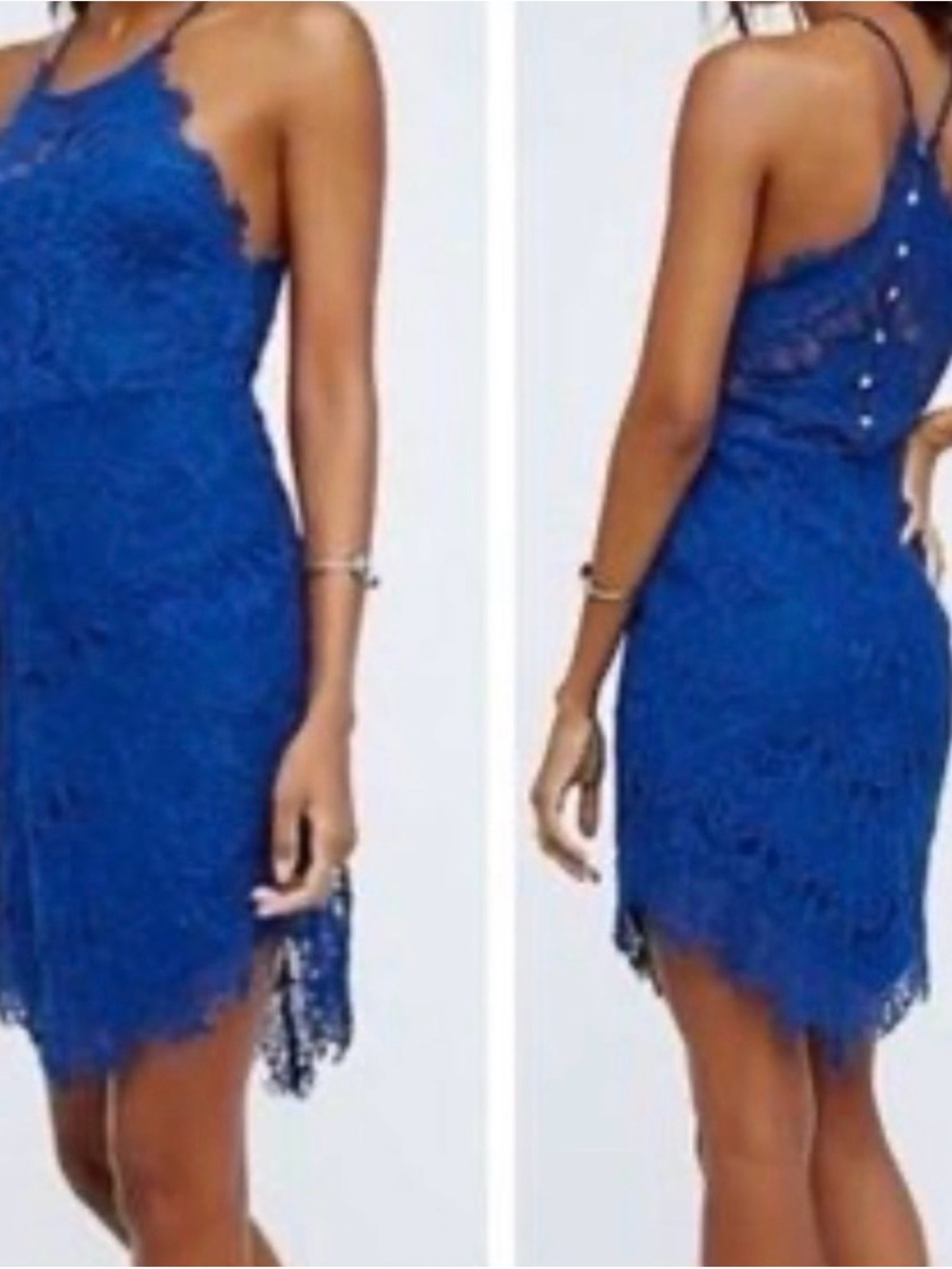 Free People Royal Blue Lace Mini Dress